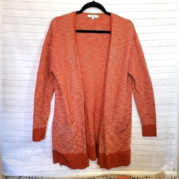 MADEWELL SUMMER RYDER RED ORANGE CARDIGAN, SZ XS - Picture 2 of 12